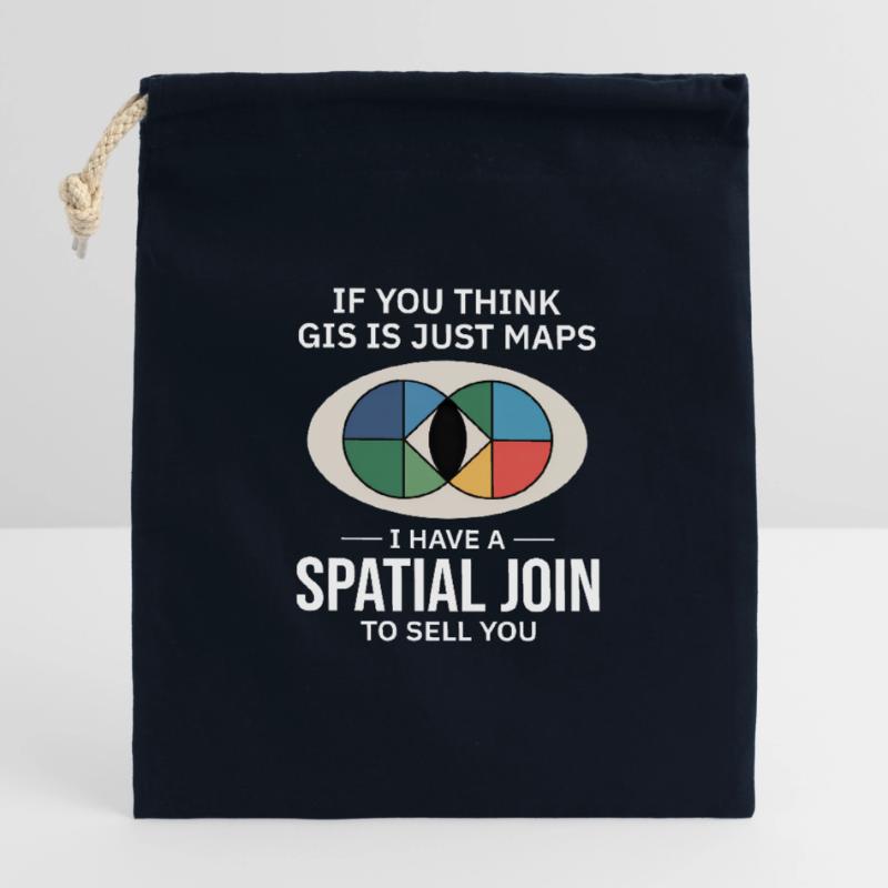 GIS Spatial Join Map Data Analysis Closable cotton gift bag (14x20cm)