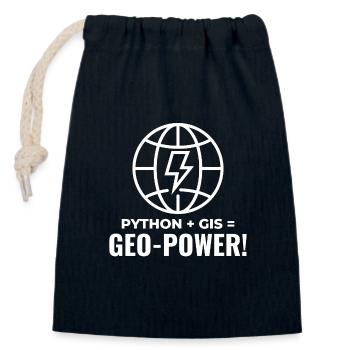 Python GIS Geo-Power Programmierung Geospatial - Verschließbarer Geschenkbeutel aus Baumwolle (14x20cm) - Navy - Vorne