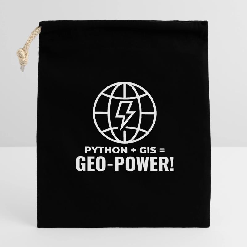 Python GIS Geo-Power Programmierung Geospatial Verschließbarer Geschenkbeutel aus Baumwolle (14x20cm)