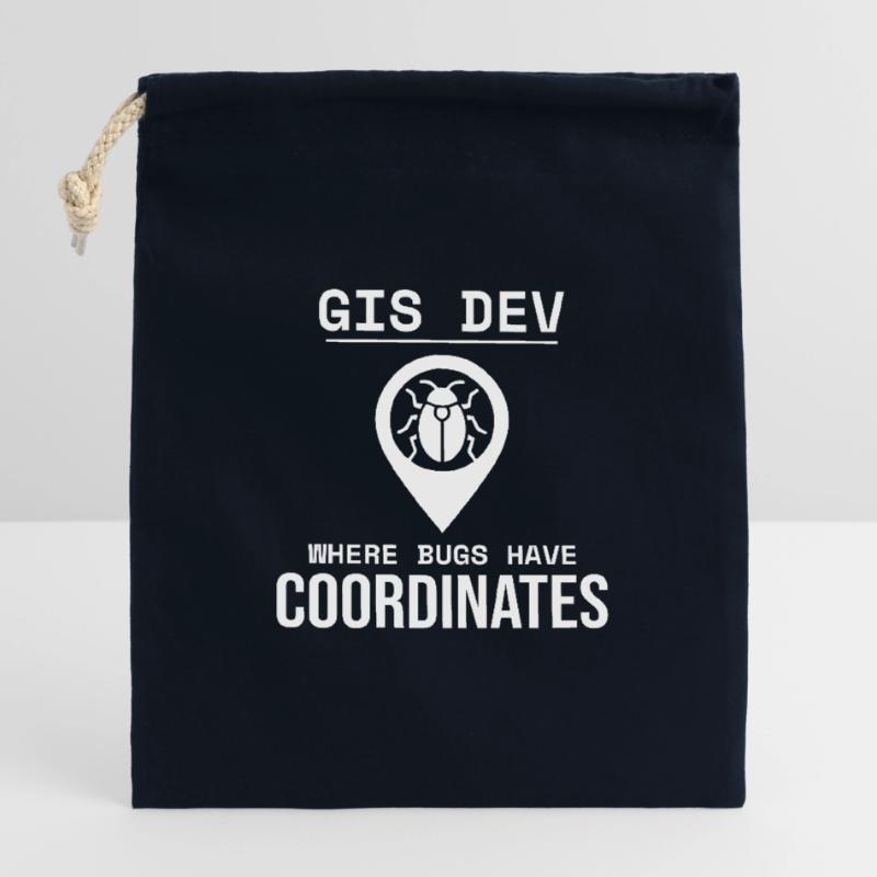 GIS Dev Debugging Coordinates Geospatial Bug Closable cotton gift bag (14x20cm)