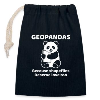 GeoPandas Shapefiles GIS Python Daten Liebe - Verschließbarer Geschenkbeutel aus Baumwolle (14x20cm) - Navy - Vorne