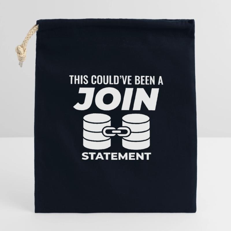 SQL Join Database Statement Programming Data Closable cotton gift bag (14x20cm)