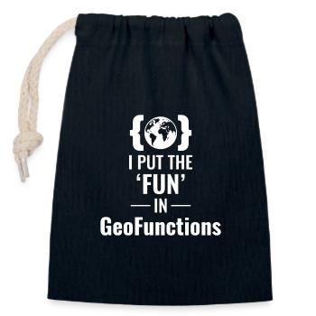 GeoFunctions GIS Programming Developer Fun - Closable cotton gift bag (14x20cm) - navy - Front