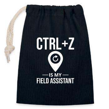 CTRL+Z Field Assistant Modification des données SIG Annuler - Sac cadeau en coton avec cordon (14 x 20 cm) - bleu marine - Devant