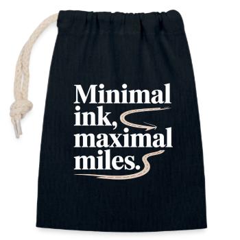 Carte routière SIG Minimal Ink Maximal Miles - Sac cadeau en coton avec cordon (14 x 20 cm) - bleu marine - Devant