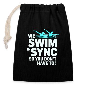Synchronschwimmen Schwimmer Wassersportler - Verschließbarer Geschenkbeutel aus Baumwolle (14x20cm) - Schwarz - Vorne