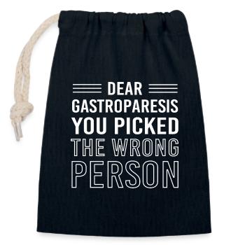 Gastroparésie intestinale - Sac cadeau en coton avec cordon (14 x 20 cm) - bleu marine - Devant