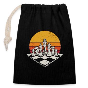 Chess Player Chess Board Game Chess Pieces - Closable cotton gift bag (14x20cm) - black - Front