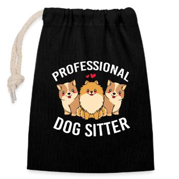 Pet Sitter Pets Babysitter - Closable cotton gift bag (14x20cm) - black - Front