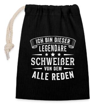 Schweißer Legende Schlosser Metallbauer - Verschließbarer Geschenkbeutel aus Baumwolle (14x20cm) - Schwarz - Vorne