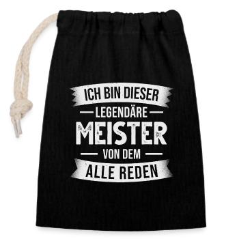 Meister Meisterprüfung Bestanden Meisterbrief - Verschließbarer Geschenkbeutel aus Baumwolle (14x20cm) - Schwarz - Vorne