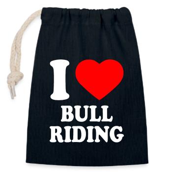I love bull riding - Verschließbarer Geschenkbeutel aus Baumwolle (14x20cm) - Navy - Vorne