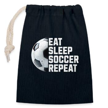 MANGEZ DORMIR SOCCER RÉPÉTER - Sac cadeau en coton avec cordon (14 x 20 cm) - bleu marine - Devant