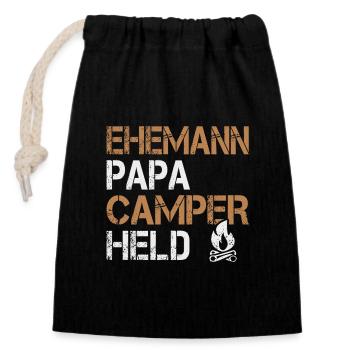 Camping Ehemann Papa Camper Held Wohnmobil - Verschließbarer Geschenkbeutel aus Baumwolle (14x20cm) - Schwarz - Vorne