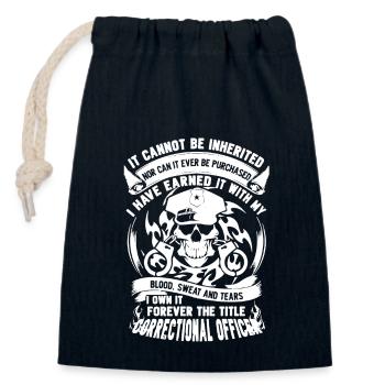 Forever The Title Correctional Officer - Closable cotton gift bag (14x20cm) - navy - Front