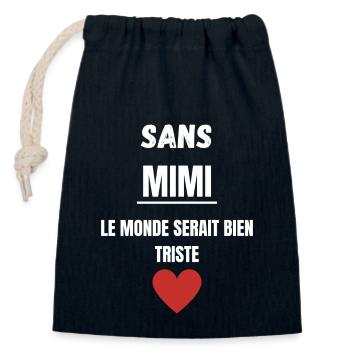 Without Mimi, the world would be very sad - Closable cotton gift bag (14x20cm) - navy - Front
