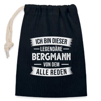 Bergmann Bergbau Bergarbeiter Kumpel - Verschließbarer Geschenkbeutel aus Baumwolle (14x20cm) - Navy - Vorne