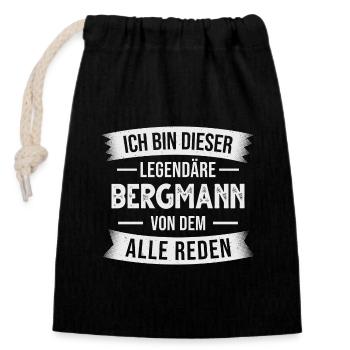 Bergmann Bergbau Bergarbeiter Kumpel - Verschließbarer Geschenkbeutel aus Baumwolle (14x20cm) - Schwarz - Vorne