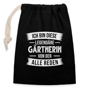 Gärtnerin Garten Hobbygärtnerin - Verschließbarer Geschenkbeutel aus Baumwolle (14x20cm) - Schwarz - Vorne