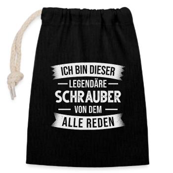 Schrauber KFZ-Mechaniker Werkstatt Mechaniker - Verschließbarer Geschenkbeutel aus Baumwolle (14x20cm) - Schwarz - Vorne