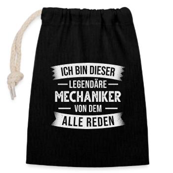 Mechaniker Schrauber KFZ-Mechaniker Werkstatt - Verschließbarer Geschenkbeutel aus Baumwolle (14x20cm) - Schwarz - Vorne