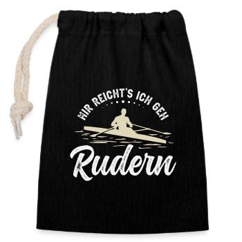 Mir reichts ich geh Rudern Ruderer Ruderboot - Verschließbarer Geschenkbeutel aus Baumwolle (14x20cm) - Schwarz - Vorne