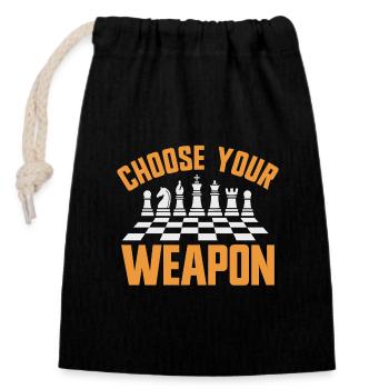 Chess Player Chess Board Game Chess Pieces - Closable cotton gift bag (14x20cm) - black - Front