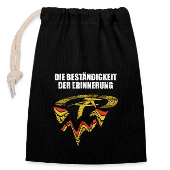 DDR Wappen, Die Beständigkeit der Erinnerung - Verschließbarer Geschenkbeutel aus Baumwolle (14x20cm) - Schwarz - Vorne
