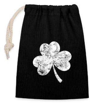Shamrock - St. Patrick's Day - Ireland - Closable cotton gift bag (14x20cm) - black - Front