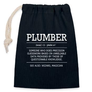 Plumber Plumber - Closable cotton gift bag (14x20cm) - navy - Front