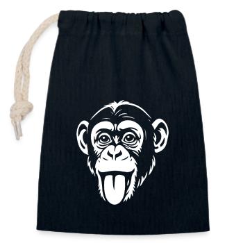 Affe - Schimpanse - Affengesicht - Kostüm - Verschließbarer Geschenkbeutel aus Baumwolle (14x20cm) - Navy - Vorne