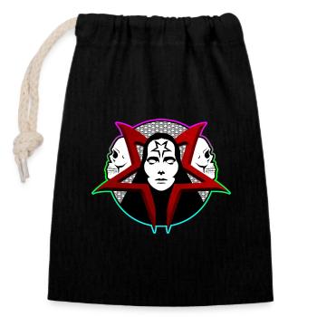 Mysterious Gothic pentagram - Closable cotton gift bag (14x20cm) - black - Front