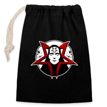 Gothic pentagram - Closable cotton gift bag (14x20cm) - black - Front