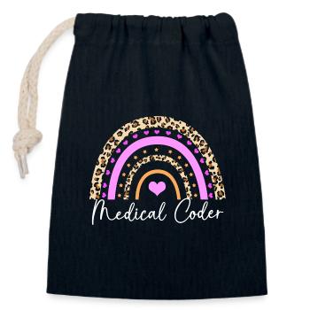 Medical Coder - Closable cotton gift bag (14x20cm) - navy - Front