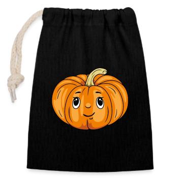 Shy pumpkin emotion - Closable cotton gift bag (14x20cm) - black - Front