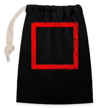 Cadre / Rouge - Sac cadeau en coton avec cordon (14 x 20 cm) - noir - Devant