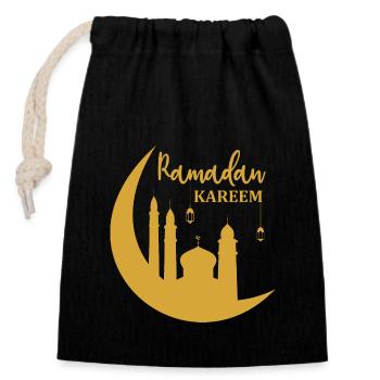 Ramadan 2023 - Closable cotton gift bag (14x20cm) - black - Front