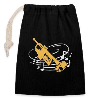 Trompete Musiker Orchester Trompeter - Verschließbarer Geschenkbeutel aus Baumwolle (14x20cm) - Schwarz - Vorne