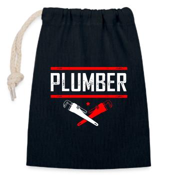 Plumber Plumber - Closable cotton gift bag (14x20cm) - navy - Front
