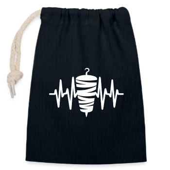 Kebab Grill Herzschlag - Verschließbarer Geschenkbeutel aus Baumwolle (14x20cm) - Navy - Vorne