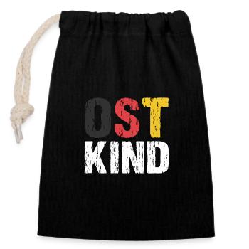 Ost Kind DDR Osten Ossi - Verschließbarer Geschenkbeutel aus Baumwolle (14x20cm) - Schwarz - Vorne