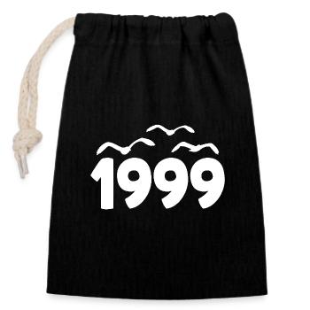 1999 Année Anniversaire Millésime 1999 - Sac cadeau en coton avec cordon (14 x 20 cm) - noir - Devant