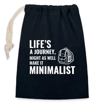Life's a Journey Make It Minimalist GIS Backpack - Closable cotton gift bag (14x20cm) - navy - Front