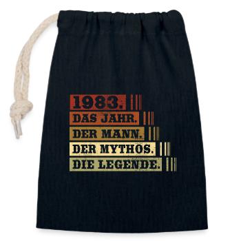 Jahrgang 1983 Mann Mythos Legende Geburtstag - Verschließbarer Geschenkbeutel aus Baumwolle (14x20cm) - Navy - Vorne