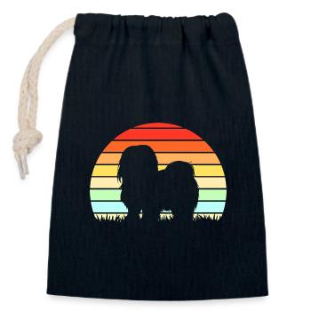 Lhasa Apso Hund - Verschließbarer Geschenkbeutel aus Baumwolle (14x20cm) - Navy - Vorne