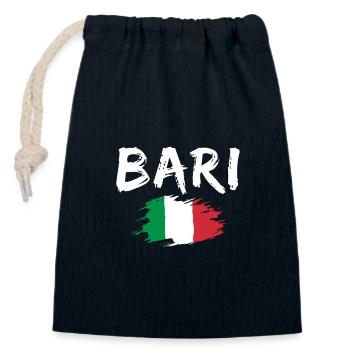 Bari, Italie, Drapeau - Sac cadeau en coton avec cordon (14 x 20 cm) - bleu marine - Devant