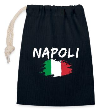 Napoli Italy Flag Naples - Closable cotton gift bag (14x20cm) - navy - Front