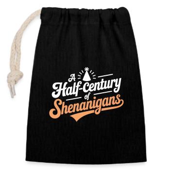 Half Century Shenanigans Party Hat Birthday - Closable cotton gift bag (14x20cm) - black - Front