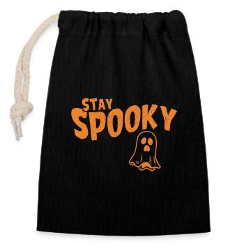 Stay Spooky Halloween Ghost - Closable cotton gift bag (14x20cm) - black - Front