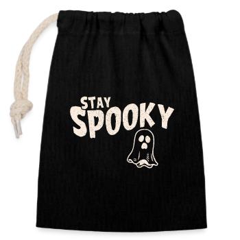 Stay Spooky Halloween Ghost - Closable cotton gift bag (14x20cm) - black - Front